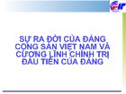 Tư tưởng Hồ Chí Minh - Chương I: Sự ra đời của đảng cộng sản Việt Nam và cương lĩnh chính trị đầu tiên của Đảng