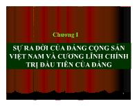 Tư tưởng Hồ Chí Minh - Chương I: Sự ra đời của đảng cộng sản Việt Nam và cương lĩnh chính trị đầu tiên của Đảng