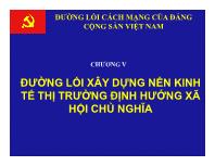 Tư tưởng Hồ Chí Minh - Chương V: Đường lối xây dựng nền kinh tế thị trường định hướng xã hội chủ nghĩa