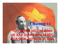 Tư tưởng Hồ Chí Minh - Chương VI: Tư tưởng Hồ Chí Minh về xây dựng nhà nước của dân, do dân, vì dân