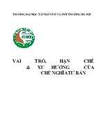 Vai trò, hạn chế và xu hướng của chủ nghĩa tư bản