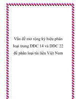 Vấn đề mở rộng ký hiệu phân loại trong DDC 14 và DDC 22 để phân loại tài liệu Việt Nam