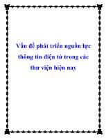 Vấn đề phát triển nguồn lực thông tin điện tử trong các thư viện hiện nay