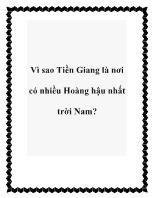 Vì sao Tiền Giang là nơi có nhiều Hoàng hậu nhất trời Nam