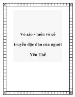 Võ sáo - Môn võ cổ truyền độc đáo của người Yên Thế