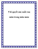 9 bí quyết sản xuất rau màu trong mùa mưa