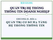 Bài giảng Bài 1 - Chương II: Quản trị cơ sở hạ tầng hệ thống thông tin