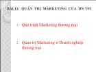 Bài giảng Bài 11: Quản trị marketing của doanh nghiệp thương mại