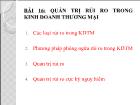 Bài giảng Bài 16: Quản trị rủi ro trong kinh doanh thương mại