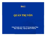 Bài giảng Bài 2: Quản trị vốn