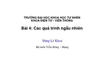 Bài giảng Bài 4: Các quá trình ngẫu nhiên