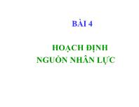 Bài giảng Bài 4: Hoạch định nguồn nhân lực