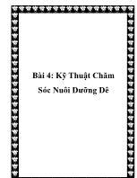 Bài giảng Bài 4: Kỹ thuật chăm sóc nuôi dưỡng dê