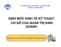 Bài giảng Bài 4: Tổ chức và quản lý công tác định mức ở doanh nghiệp