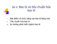 Bài giảng Bài 6: Bao bì và tiêu chuẩn hóa bao bì