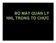 Bài giảng Bộ máy quản lý NNL trong tổ chức