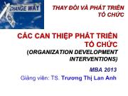 Bài giảng Các can thiệp phát triển tổ chức (organization development interventions)