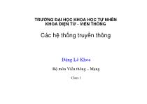 Bài giảng Các hệ thống truyền thông