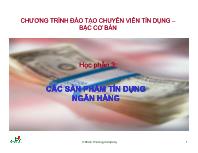 Bài giảng Các sản phẩm tín dụng ngân hàng các sản phẩm tín dụng ngân hàng