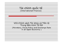 Bài giảng Chính sách tài khóa và tiền tệ trong nền kinh tế mở