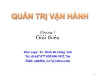 Bài giảng Chương 1: Giới thiệu (tiếp)