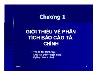 Bài giảng Chương 1: Giới thiệu về phân tích Báo cáo tài chính