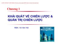 Bài giảng Chương 1: Khái quát về chiến lược và quản trị chiến lược