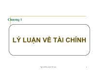 Bài giảng Chương 1: Lý luận về tài chính