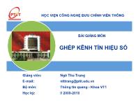 Bài giảng Chương 1: Một số khái niệm cơ bản trong truyền dẫn tín hiệu số