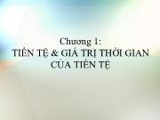 Bài giảng Chương 1: Tiền tệ và giá trị thời gian của tiền tệ