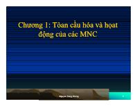 Bài giảng Chương 1: Tòan cầu hóa và họat động của các MNC