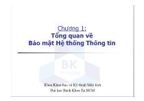 Bài giảng Chương 1: Tổng quan về Bảo mật Hệ thốngThông tin