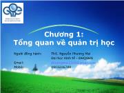 Bài giảng Chương 1: Tổng quan về quản trị học (tiếp)