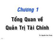 Bài giảng Chương 1: Tổng quan về quản trị tài chính (tiếp)