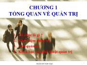 Bài giảng Chương 1: Tổng quan về quản trị (tiết 2)