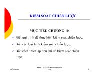 Bài giảng Chương 10: Kiểm soát chiến lược