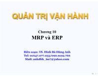 Bài giảng Chương 10: MRP và ERP