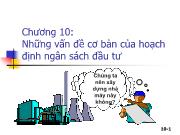 Bài giảng Chương 10: Những vấn đề cơ bản của hoạch định ngân sách đầu tư