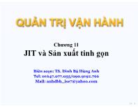 Bài giảng Chương 11: JIT và Sản xuất tinh gọn