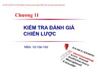 Bài giảng Chương 11: Kiểm tra đánh giá chiến lược