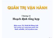 Bài giảng Chương 14: Hoạch định tổng hợp