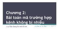 Bài giảng Chương 2: Bài toán mã trường hợp kênh không bị nhiễu