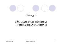 Bài giảng Chương 2: Các giao dịch hối đoái (forex transactions)