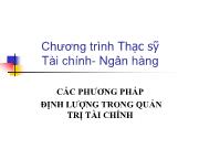 Bài giảng Chương 2: Các phương pháp định lượng trong định giá chứng khoán