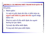 Bài giảng Chương 2: Các phương thức thanh toán quốc tế (tiếp)