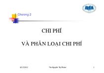 Bài giảng Chương 2: Chi phí và phân loại chi phí