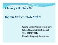 Bài giảng Chương 2: Động viên nhân viên