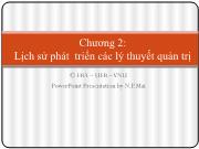 Bài giảng Chương 2: Lịch sử phát triển các lý thuyết quản trị (tiếp theo)