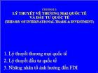 Bài giảng Chương 2: Lý thuyết về thương mại quốc tế và đầu tư quốc tế (theory of international trade & investment)