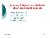 Bài giảng Chương 2: Nghiệp vụ điều hành Chính sách tiền tệ quốc gia